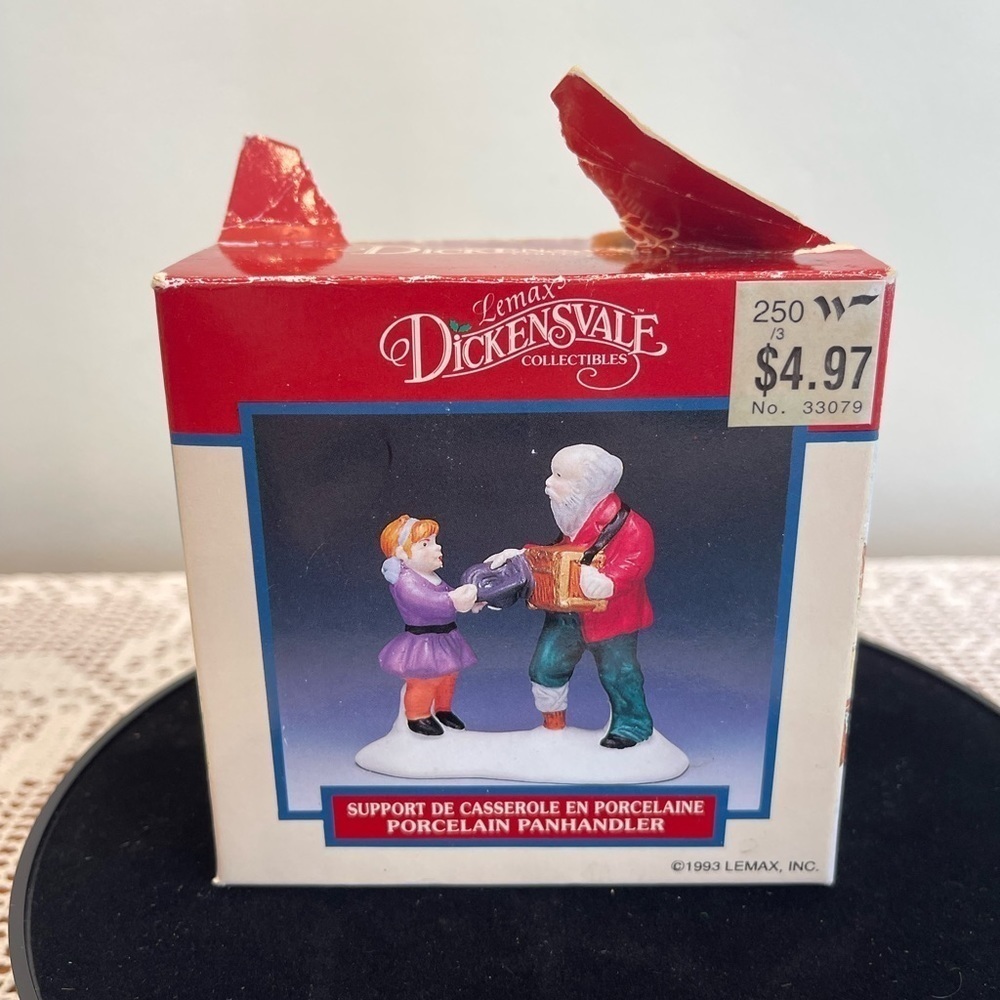 Lemax Village Dickensvale collectables porcelain panhandler || Christmas village
